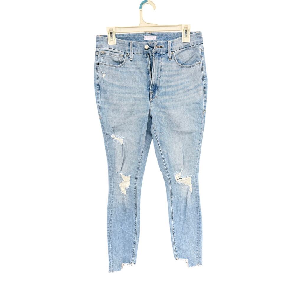 Good American Good Legs Crop Side Step Jeans Size 10/30